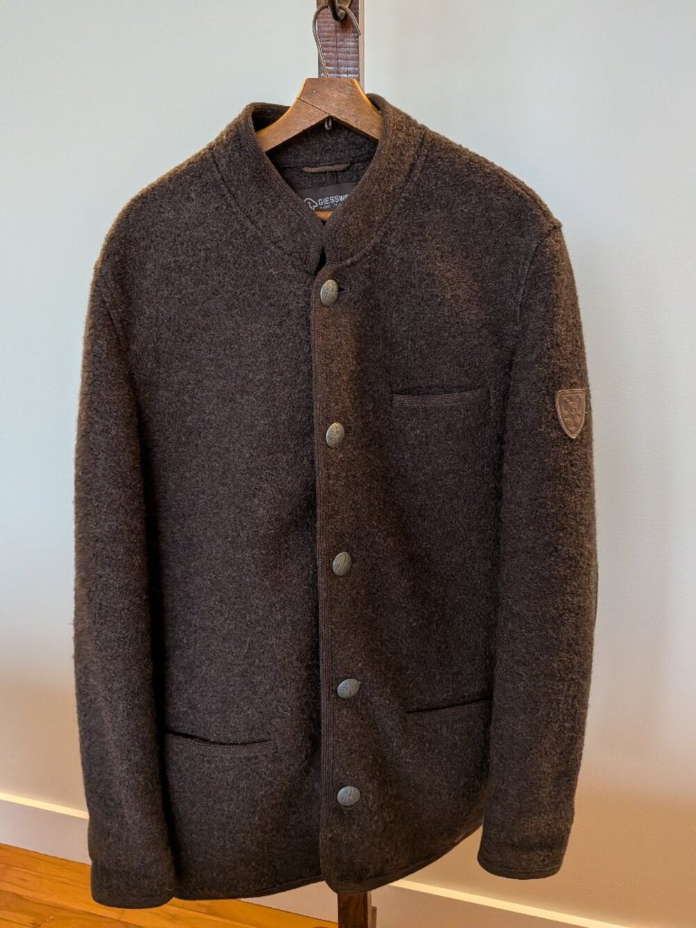 Giesswein brown boiled wool cardigan